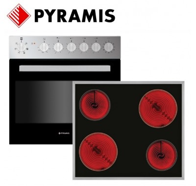 PYRAMIS ΦΟΥΡΝΟΣ 60ΚΠ 145 INOX&ΚΕΡΑΜΙΚΗ ΕΣΤΙΑ ΚΑΤΩ ΠΑΓΚΟΥ